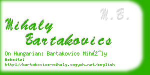 mihaly bartakovics business card